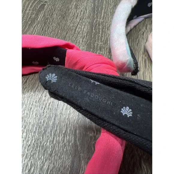 Lot Of 4 Lele Sadoughi Coral Black Tie-Dye Pink Classic Signature Knot Headband - Picture 13 of 13